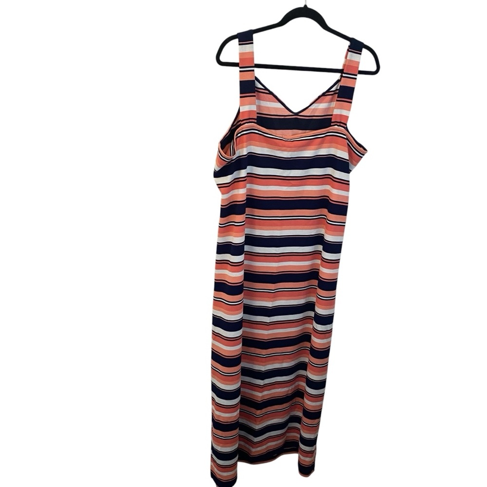 Micheal Kors 2X Striped Sleeveless Maxi Dress with gold accents - Picture 2 of 6